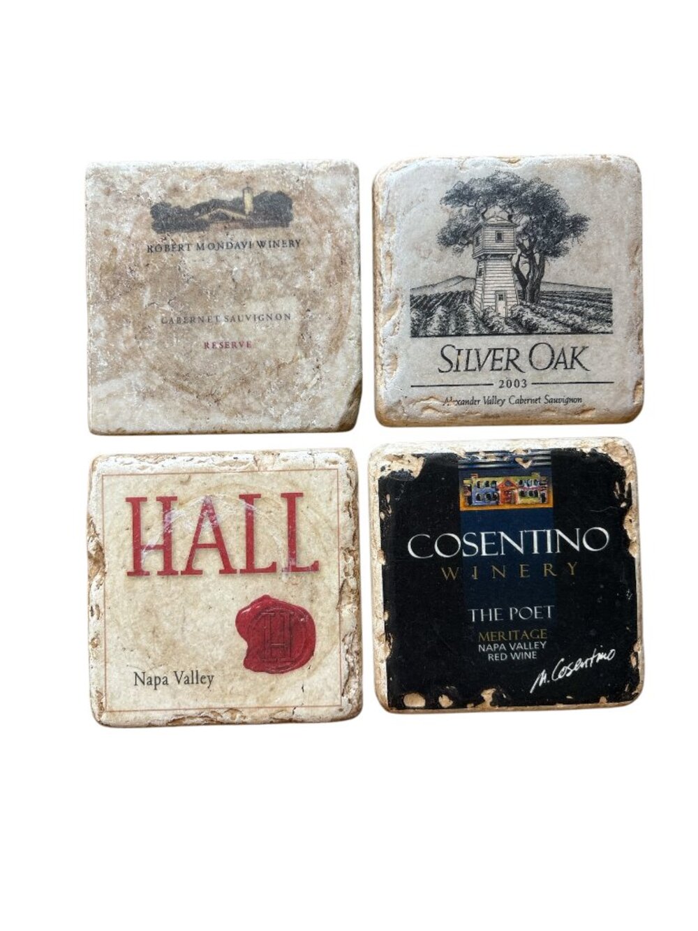Vintage California Wine Coasters - Set of 4